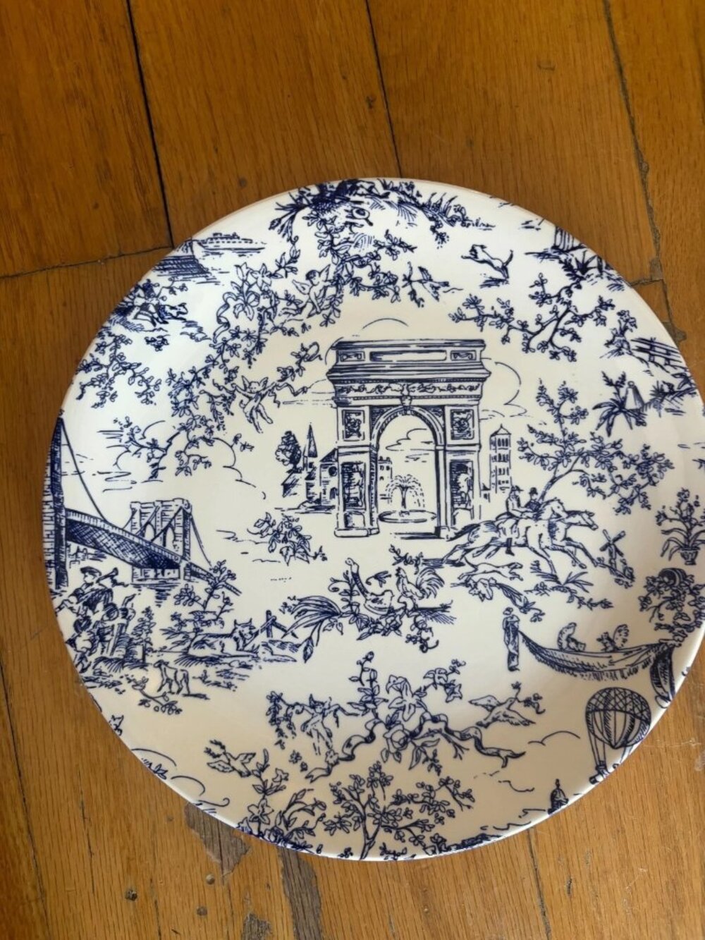 Tiffany & Co New York Toile Washington Square 8.5" Salad/Dessert Plate-Excellent